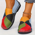 [Fashion Loafers] Soft Colorblock Women's Flat Loafers | Fashion Round Toe Slip On Faux Leather Shoes, Casual Walking Anti-skid Shoes Lady T Fashions