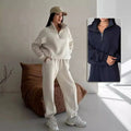 Y2K Winter Jogging Women Two Piece Set Female Zipper Coat Casual Pants Tracksuit Autumn Jacket Fashion Contrast Sport Wear Set Lady T Fashions