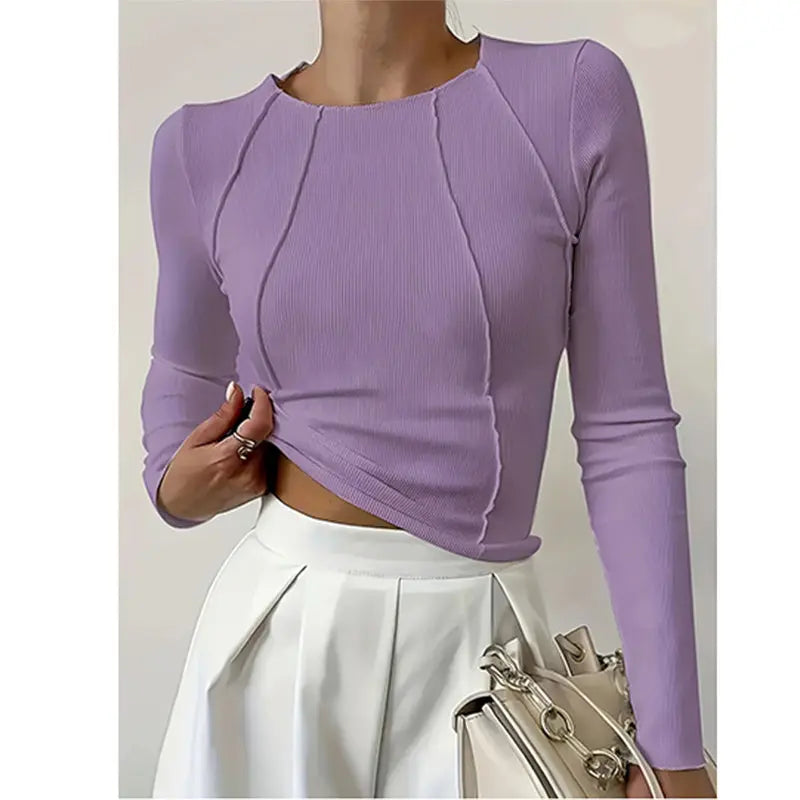 Women Long Sleeve T Shirts Crewneck Slim Fit Tops Going Out Fall Fashion Basic Tee Lady T Fashions