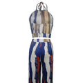 Ladies' Summer Fashion Cross Backless Square Neck Sleeveless Short Top And Daily Wide Leg Pants Set Lady T Fashions