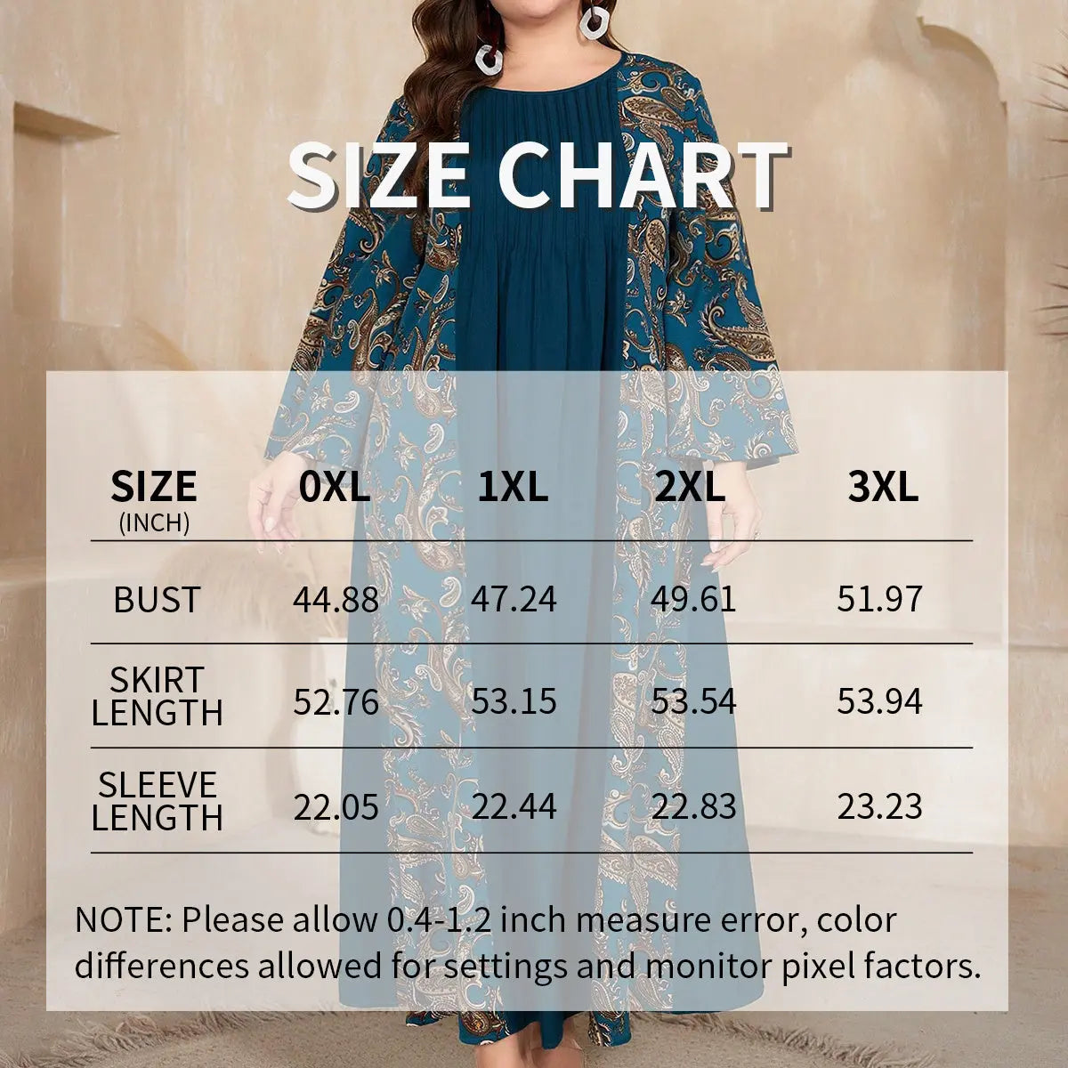 Women's Plus Size Bohemian Floral Printed Maxi Dress, Pleated Front Long Sleeve Crew Neck Loose Fit Lady T Fashions
