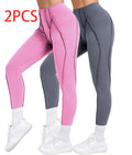 2 Pack Women's Quick Dry High Waist Tummy Control Yoga Pants Workout Leggings With Side Pockets Lady T Fashions