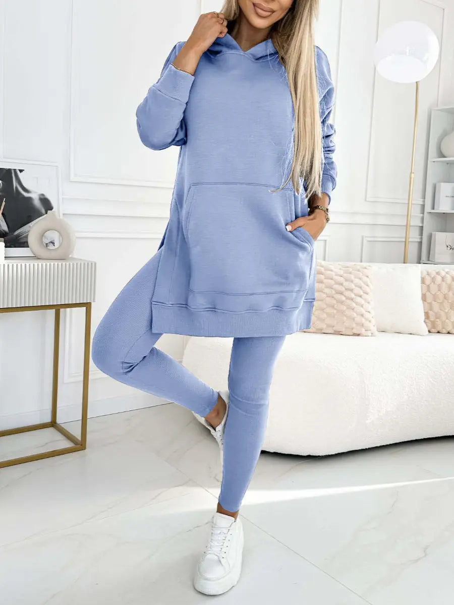 Sports Casual Hooded Sweater Thickened Underwear Leggings Two-piece Suit Lady T Fashions