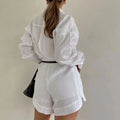 Women's Fashion Short Suit Pants Long-sleeve Suit Lady T Fashions
