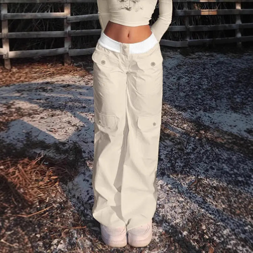 High Street Hot Girl Straight Slimming Casual Pants Wide Leg Trousers Lady T Fashions