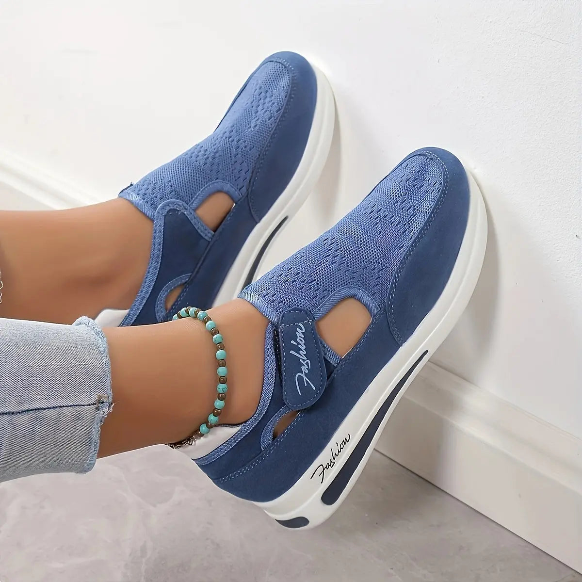 Women's Breathable Mesh Sneakers - Casual Slip-On Platform Shoes with Comfortable Fabric Interior, Low-Top Design, Ideal for Sports and Tennis, Black with White and Pink Accents, Versatile Sneakers|Athletic Wear|Breathable Me Lady T Fashions