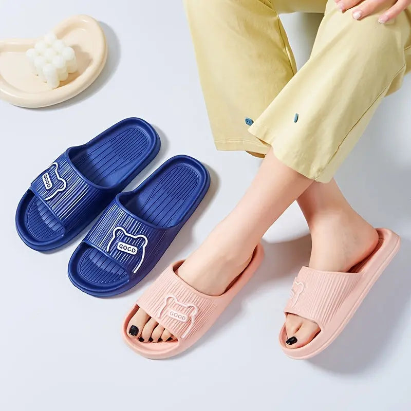 Stylish Striped Women’s Slippers - Open Toe, Comfortable & Non-Slip Indoor Shoes for All Seasons Lady T Fashions
