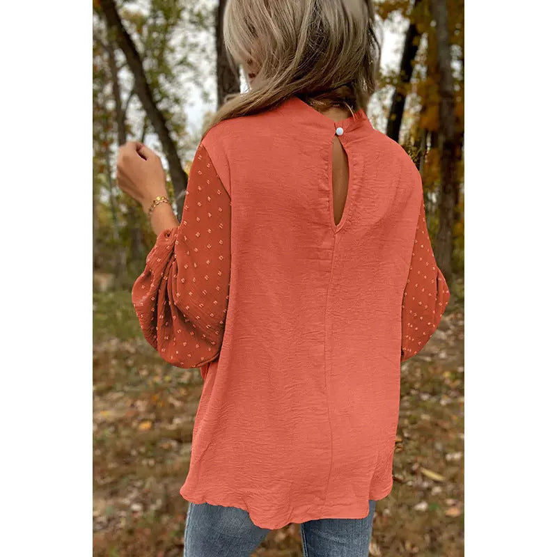 Women's New Round Neck Chiffon Blouse Lady T Fashions