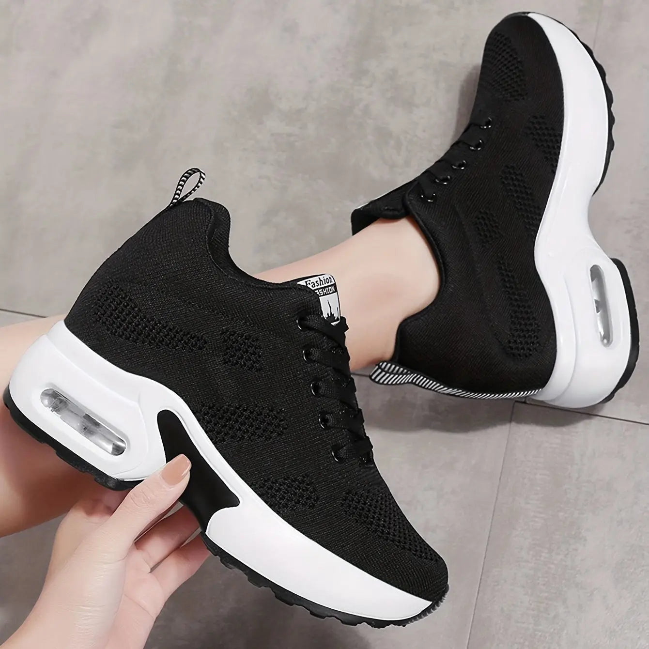 Stylish Women's Low-Top Mesh Sneakers - Air Cushioned, Breathable, Lace-Up Casual Shoes - Ideal for Spring Lady T Fashions
