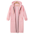 Hooded Long Sleeve Sweater Fleece Long Jacket Lady T Fashions