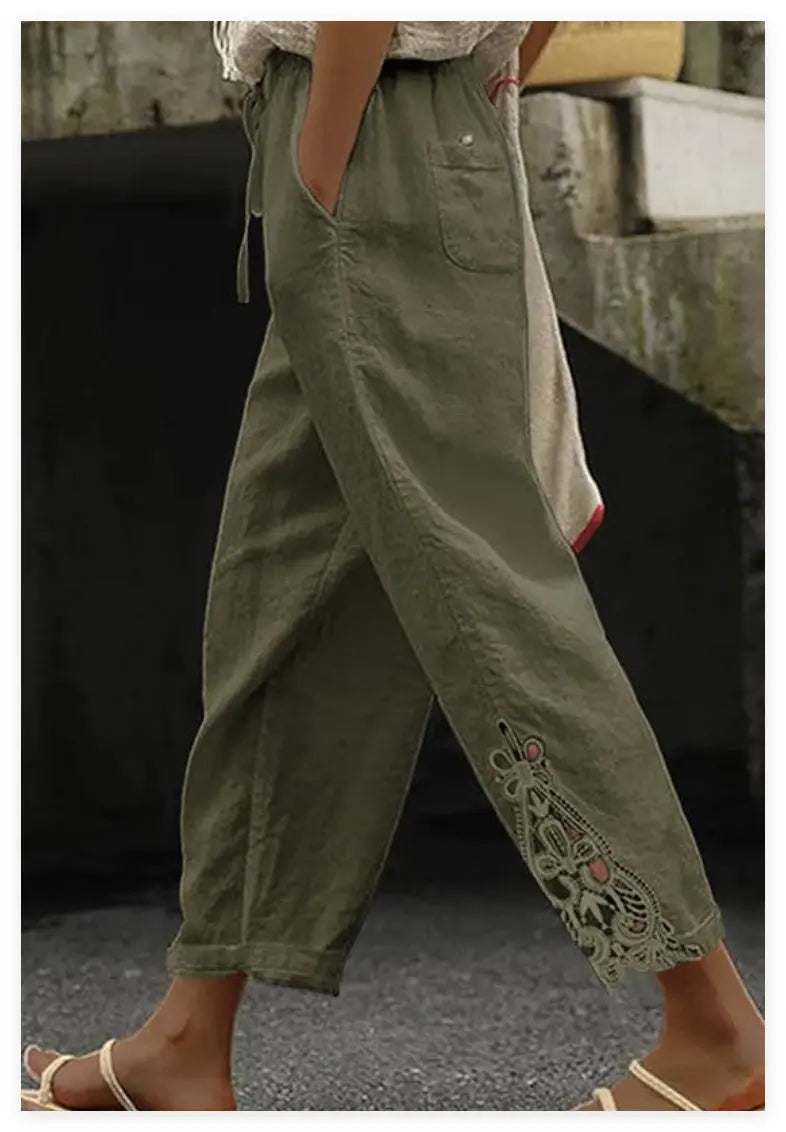 Women's Casual Pants Baggy Straight Trousers Lady T Fashions