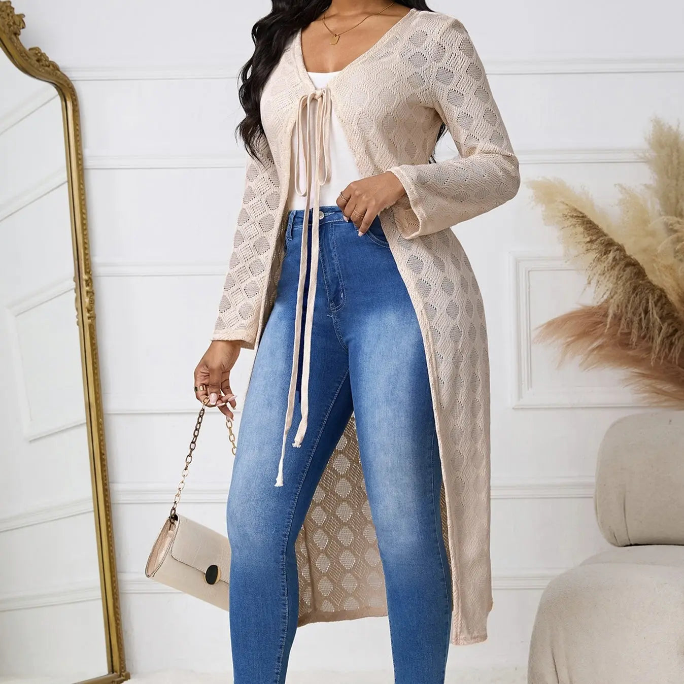 Women's Solid Color Lace Up Long Sleeved Shirt Lady T Fashions