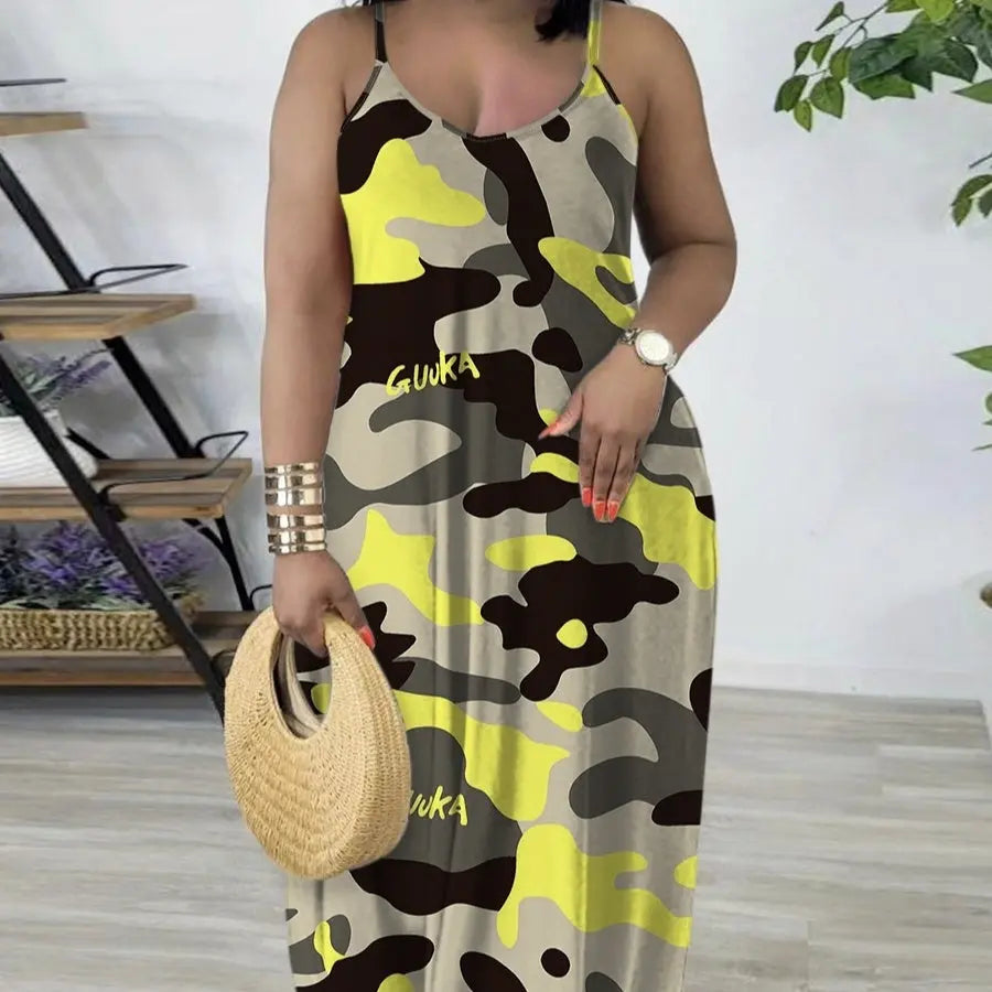 Ladies' Camouflage Pattern Sexy Suspender Dress Lady T Fashions