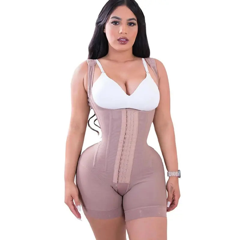 Women's  A Comfy Shaping Jumpsuit Flatten Abdomen Waist and Hips Zip Front Closure Shapewear Firm Tummy Compression Butt Lifter - Lady T Fashions