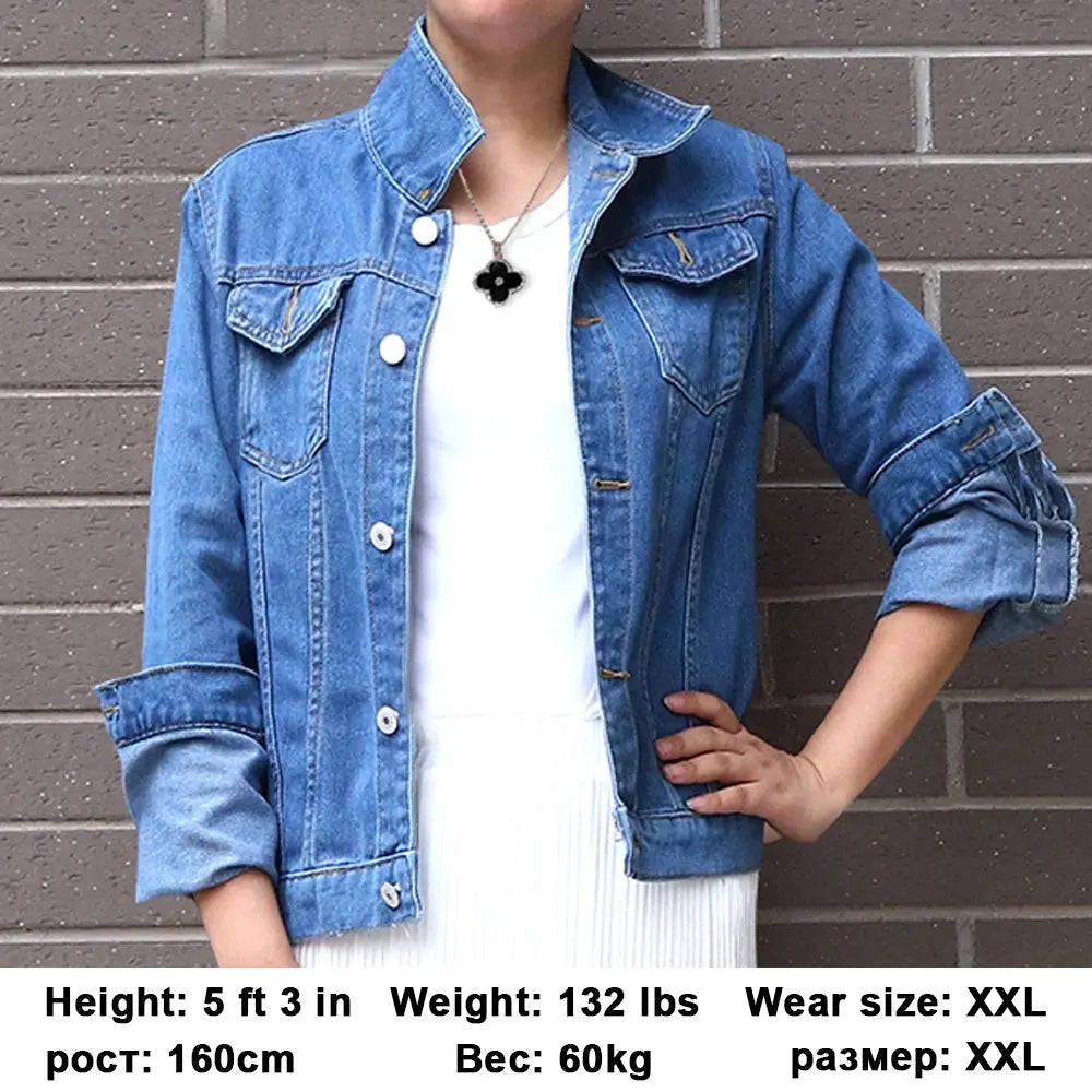 Jeans Jacket and Coats for Women 2022 Autumn Candy Color Casual Short Denim Jacket Chaqueta Mujer Casaco Jaqueta Feminina - Lady T Fashions