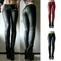 Women Pants Steampunk Women Faux Leather Ruffle Pants Carnival Party Skinny Button Trousers женские штаны mujer pantalones 2021 - Lady T Fashions