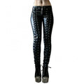 Women Pants Steampunk Women Faux Leather Ruffle Pants Carnival Party Skinny Button Trousers женские штаны mujer pantalones 2021 - Lady T Fashions