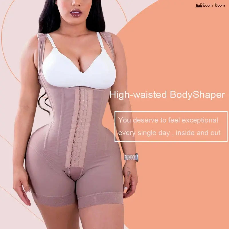 Women's  A Comfy Shaping Jumpsuit Flatten Abdomen Waist and Hips Zip Front Closure Shapewear Firm Tummy Compression Butt Lifter - Lady T Fashions