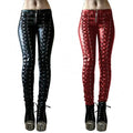 Women Pants Steampunk Women Faux Leather Ruffle Pants Carnival Party Skinny Button Trousers женские штаны mujer pantalones 2021 - Lady T Fashions