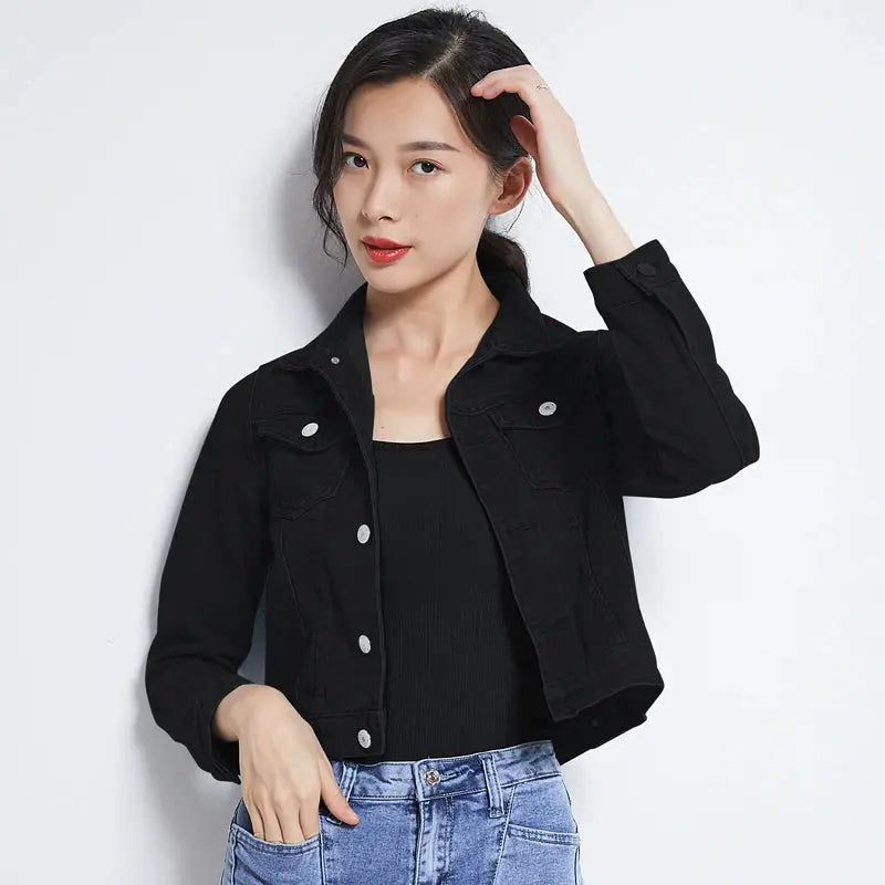 Jeans Jacket and Coats for Women 2022 Autumn Candy Color Casual Short Denim Jacket Chaqueta Mujer Casaco Jaqueta Feminina - Lady T Fashions