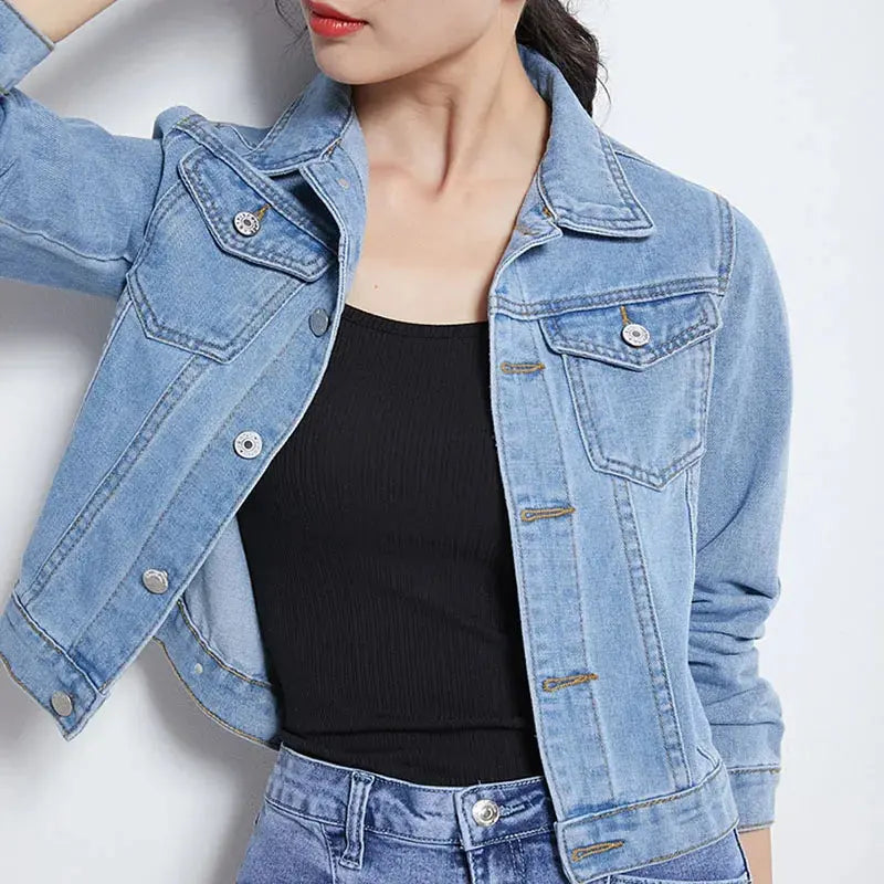 Jeans Jacket and Coats for Women 2022 Autumn Candy Color Casual Short Denim Jacket Chaqueta Mujer Casaco Jaqueta Feminina - Lady T Fashions