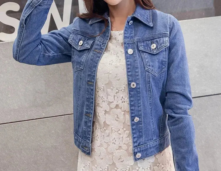 Jeans Jacket and Coats for Women 2022 Autumn Candy Color Casual Short Denim Jacket Chaqueta Mujer Casaco Jaqueta Feminina - Lady T Fashions