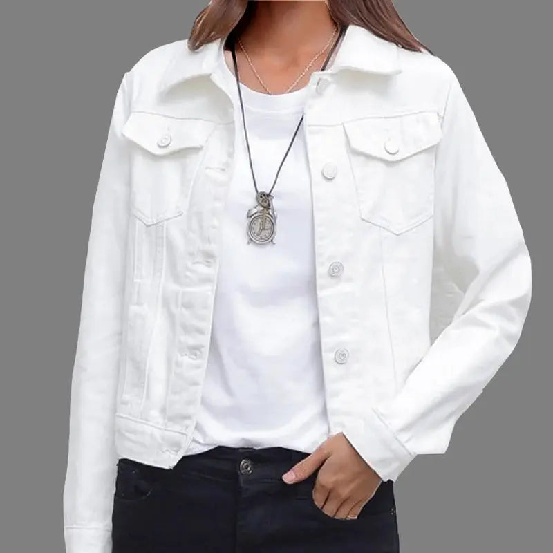 Jeans Jacket and Coats for Women 2022 Autumn Candy Color Casual Short Denim Jacket Chaqueta Mujer Casaco Jaqueta Feminina - Lady T Fashions