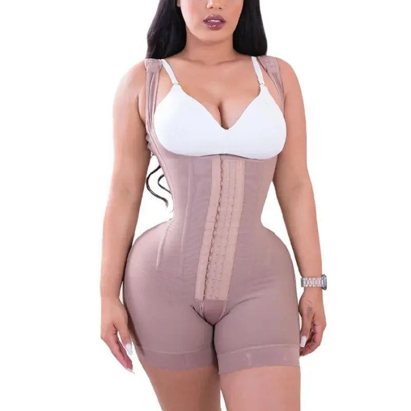 Women's  A Comfy Shaping Jumpsuit Flatten Abdomen Waist and Hips Zip Front Closure Shapewear Firm Tummy Compression Butt Lifter - Lady T Fashions