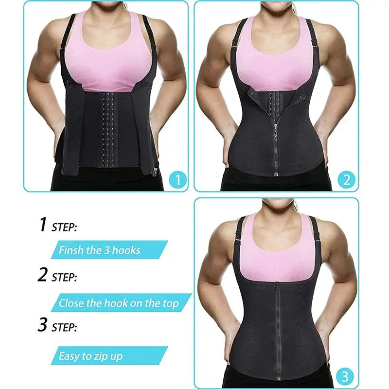 Women Shapewear Waist Trainer Push Up Slimming Vest Tummy Control Girdle Body Shaper Waist Cincher Corset Tank Top - Lady T Fashions