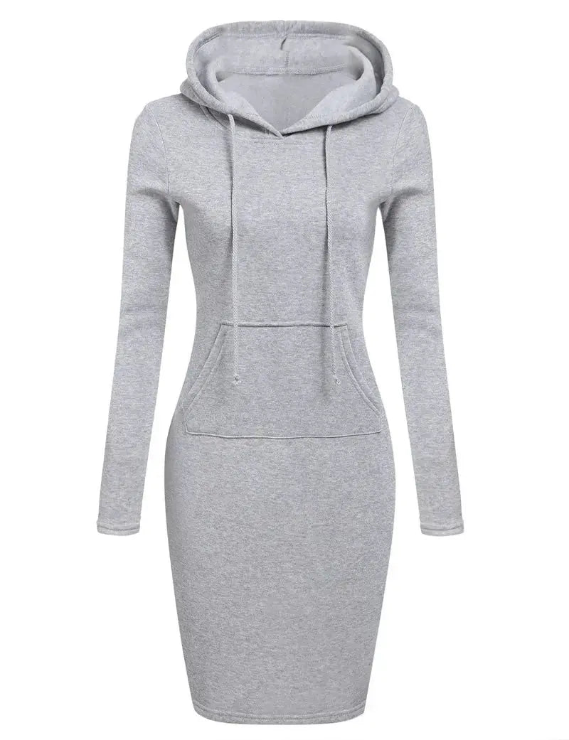 Ladies Dress Autumn Women Hooded Dresses Hoodies Women Sweatshirts Women Hoodies Dress Tops Ladies Clothing - Lady T Fashions