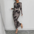Elegant Graceful Double Layer Round Collar Gauze Dress Long Lady T Fashions