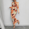 Elegant Graceful Double Layer Round Collar Gauze Dress Long Lady T Fashions