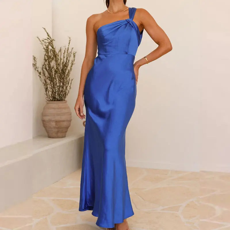 Sexy Backless Solid Color Dress Lady T Fashions