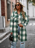 Temperament Leisure Long Plaid Tup Cardigan Coat Lady T Fashions