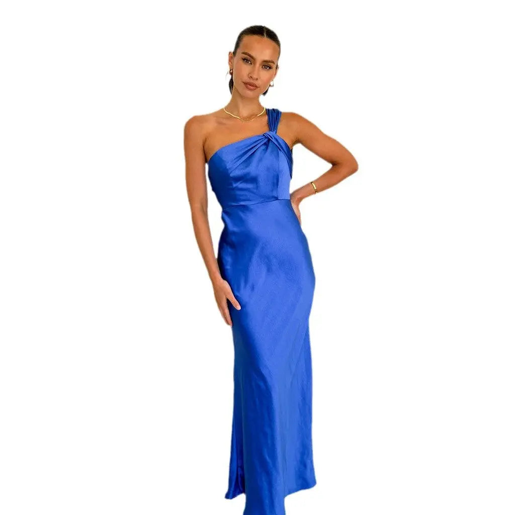Sexy Backless Solid Color Dress Lady T Fashions