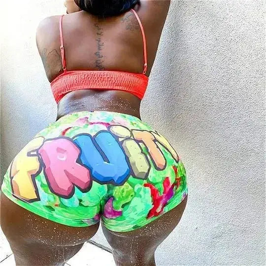Women Hot Sale Printed Shorts Summer Casual High Waist Motorcycle Shorts Sports Fitness Shorts Dropshipping - Lady T Fashions
