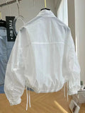 Women's Jacket Top Spring Autumn Thin Sun Protection Loose Baseball Coat Stand Collar Design Trench Coat Top New Windbreaker - Lady T Fashions