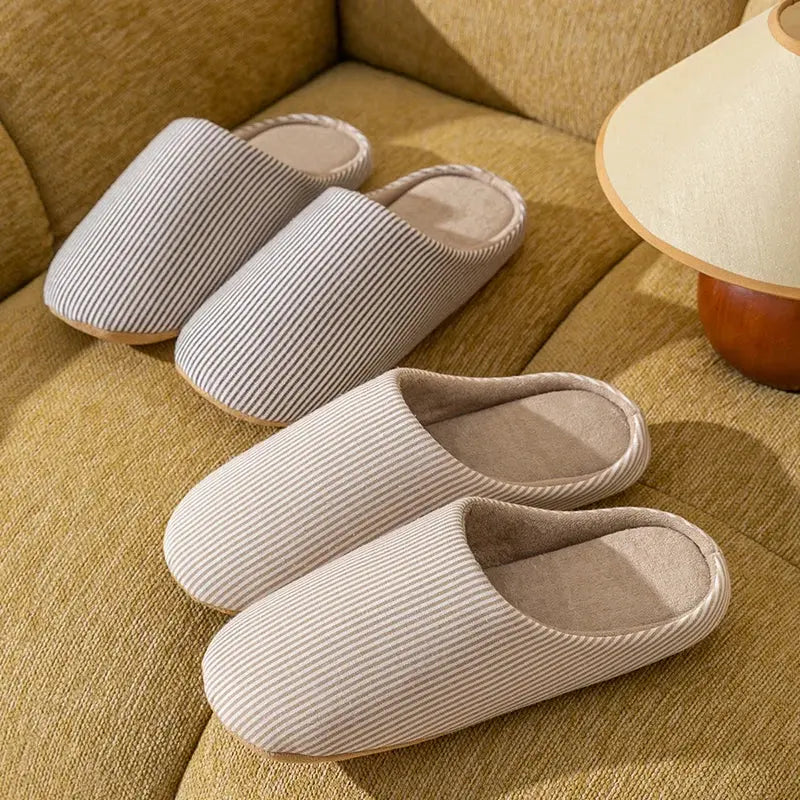 Unisex Home Slippers Soft Fur Slippers Warm Indoor Flat Slides Nonslip Couples Shoes Bedroom Light Slience Flats Autumn&Spring Lady T Fashions