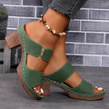 Women Summer Lightweight Hollow Sandals High Heels New Dress Chunky Open Toe Slippers Female 2024 Casual Slingback Slides Shoes Lady T Fashions