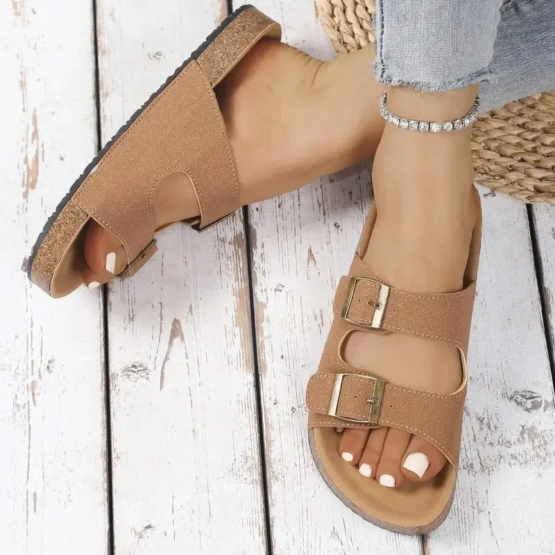 Slippers For Women Cork Footbed Beach Sandals Outdoor Suede Clogs Sandals With Adjustable Buckle Men Sandals Lady T Fashions