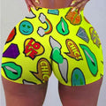 Women Hot Sale Printed Shorts Summer Casual High Waist Motorcycle Shorts Sports Fitness Shorts Dropshipping - Lady T Fashions