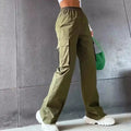 Fashion Women Baggy Joggers Pants Casual Communte Female Chic Straight Cargo Pant Elastic High Waist Elegant Oversized Trousers - Lady T Fashions