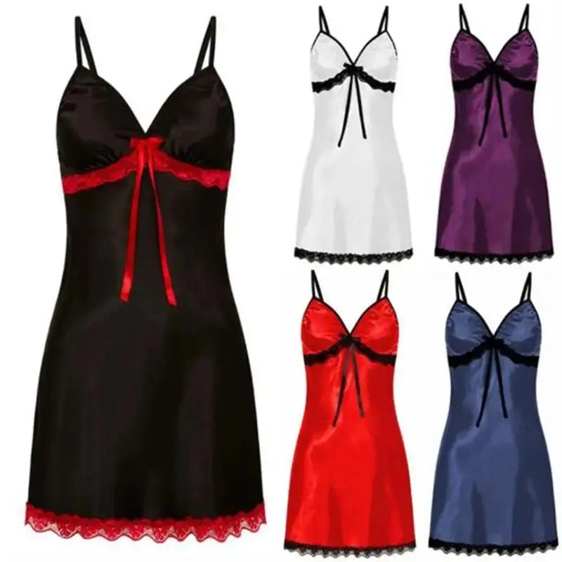 Sexy Nightgown For Women Sexy Nightie Sleepwear Plus Size Lace Floral Female Lingerie Suspenders Nightdress Robe Babydoll Summer - Lady T Fashions