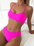 Sexy Woman Swimsuits 2025 Summer Swimwear Women's Bikinis for Female Two Pieces Beach Wear Solid Color Bikinis Set Bathing Suit - Lady T Fashions