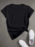 Plus Size Women's Clothing Fashion Letters Wife Print T-shirt, Short Sleeve Crew Neck Casual Top For Summer & Spring - Lady T Fashions