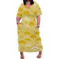 Women's Sunset Stripe Pocket Maxi Dress XL-6XL Loose Fit V-Neck T-Shirt Style for Juneteenth or Pride Streetwear Look - Lady T Fashions