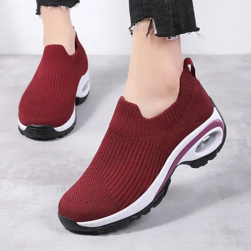 Sneakers Women Fashion Wedge Platform Female New Casual Sport Shoes Ladies Air Cushion Running Mesh Breathable Shoes Wholesale Lady T Fashions