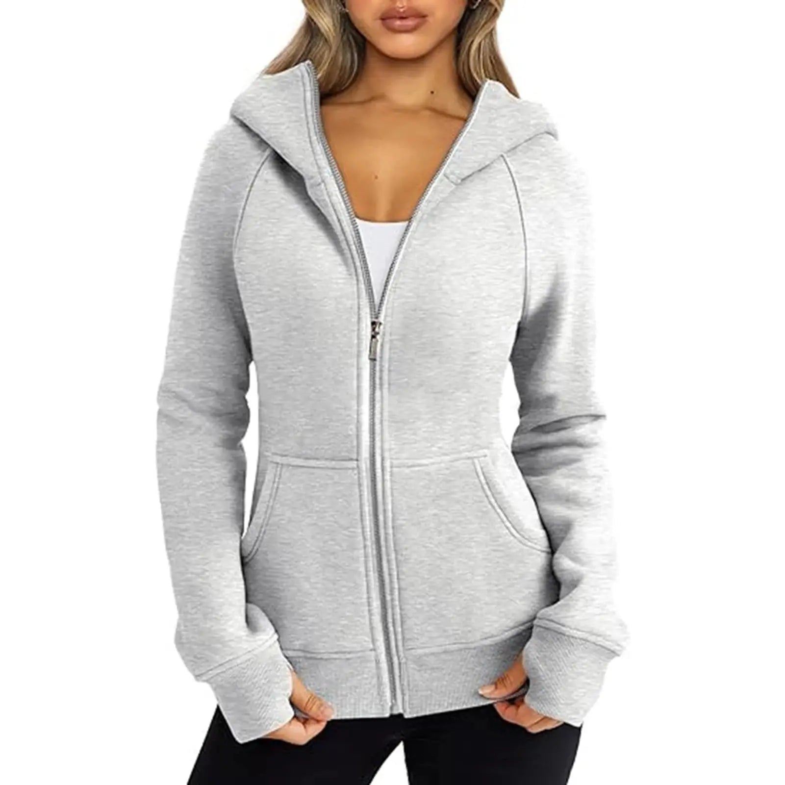 Women Oversize Hoodies Sweatshirts Pullovers Hoodie Female Patchwork Sweatshirt Autumn Warm Hoody Zipper UP Tops S-3XL - Lady T Fashions