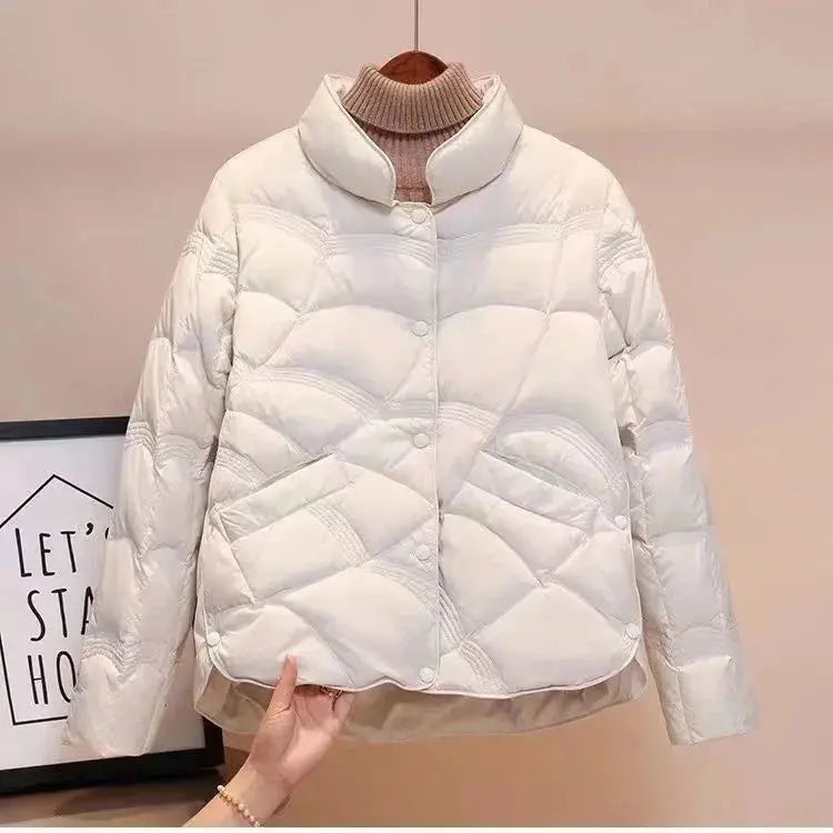 Women Jacket 2025 New Autumn Winter Parkas Female Light Thin Down Cotton Coat Femme Casual Short Warm Basic Outerwear Ladies Top - Lady T Fashions