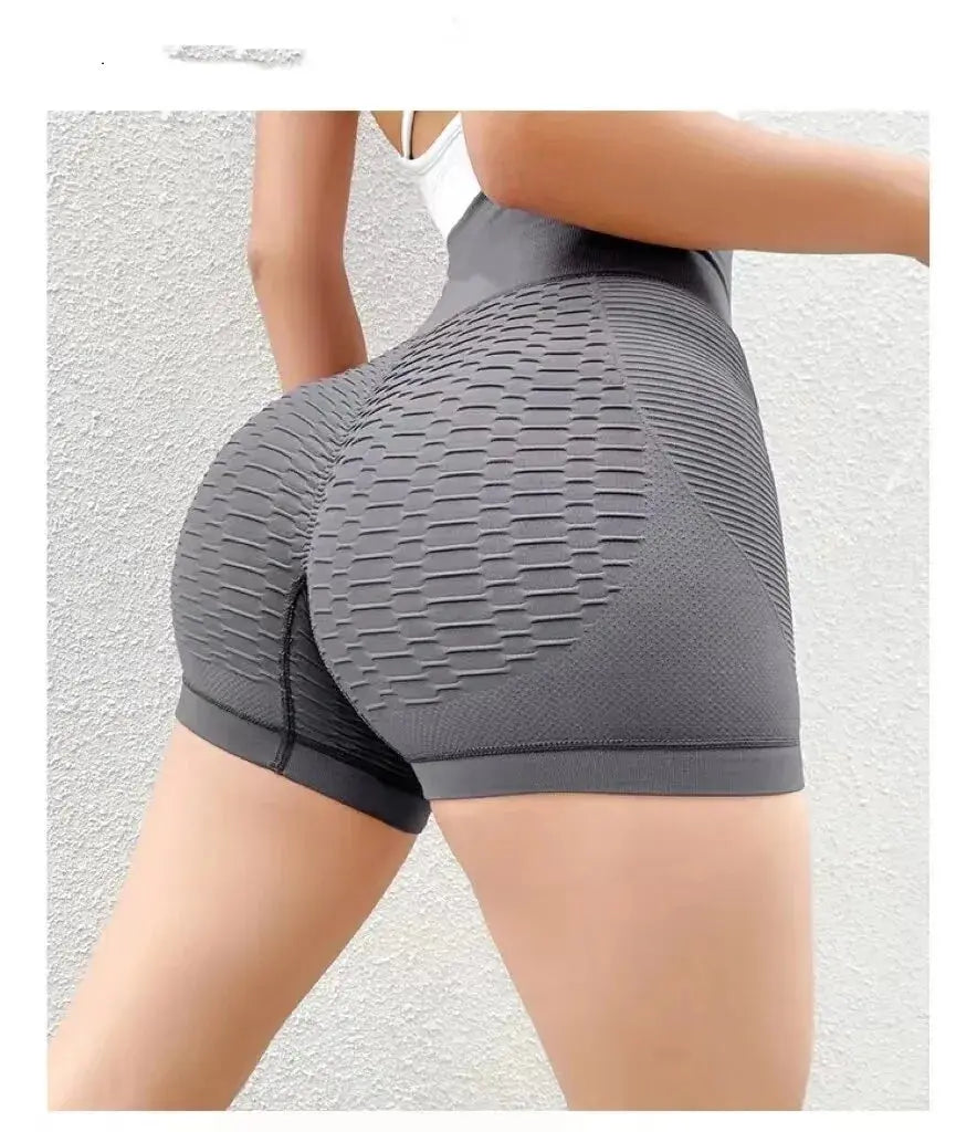 Women Sport Shorts High Waist Push Up Booty Workout Short Sexy Tummy Control Yoga Tights Seamless Fitness Hip Lifting Sportswear - Lady T Fashions